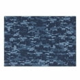 thumbnail image 1 of Camo Cutting Board, Retro Composition of Grunge Camouflage Pattern Print in Modern Blue Tones, Decorative Tempered Glass Cutting and Serving Board, Small Size, Pale Blue and Dark Blue, by Ambesonne, 1 of 1