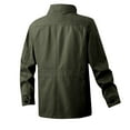 thumbnail image 3 of dzxyzu Men's Casual Lightweight Shirt Jacket Work Shacket Jackets Military Button Zipper Overshirt Tops With Flap Pockets 2024 Winter Saving, 3 of 8