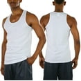 thumbnail image 2 of ToBeInStyle Men's Muscle Cotton Tank Top - White - Small, 2 of 7