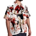 thumbnail image 2 of Football Men's Short Sleeve Poplin Shirt, Button Down Casual Summer Beach Printed Unisex Shirt, 2 of 6
