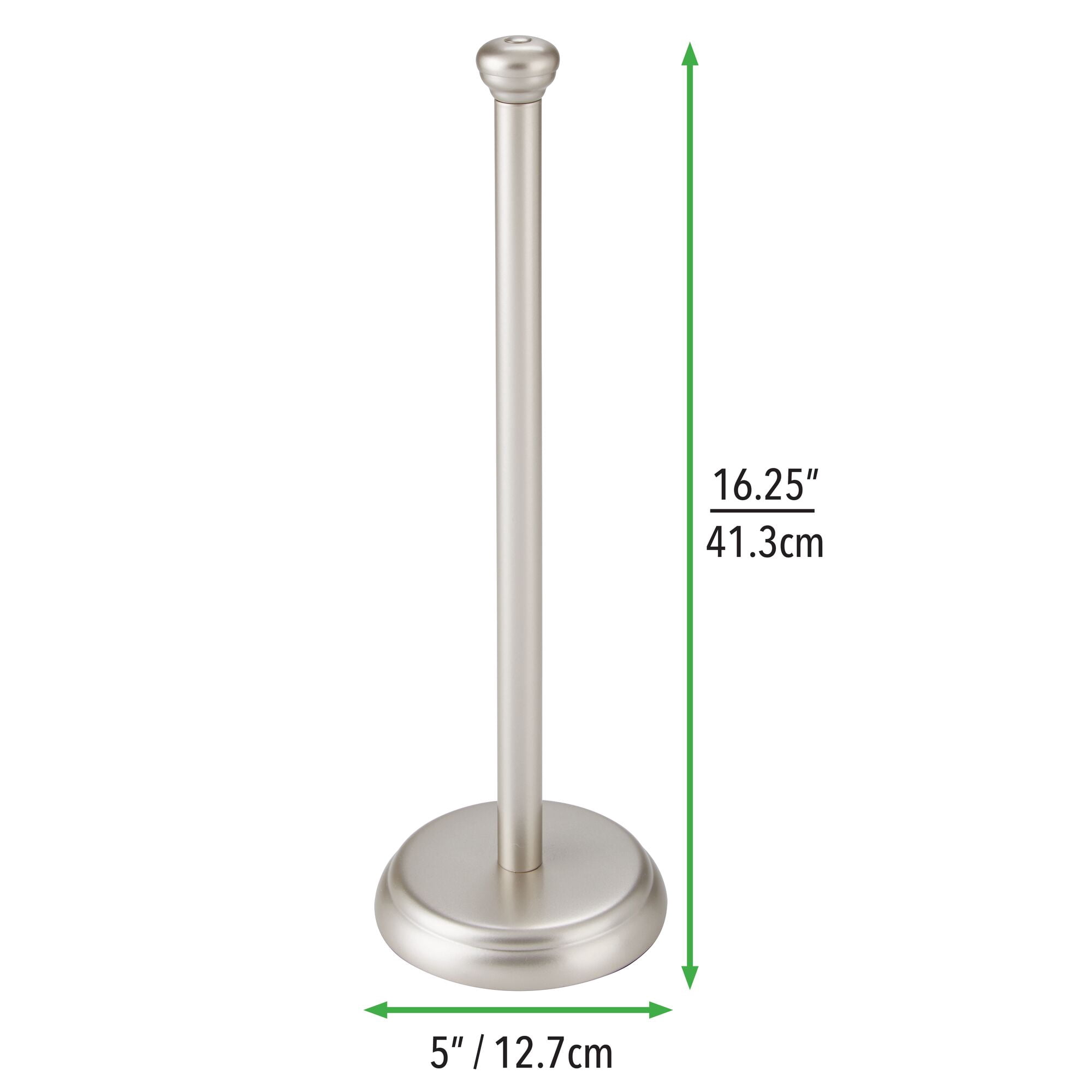 mDesign Metal Free-Standing Toilet Paper Holder - Satin