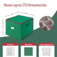 thumbnail image 2 of Tiny Tim Totes 75-Compartment Ornament Storage Box with Dividers (Green/Polyester/Adult), 2 of 6