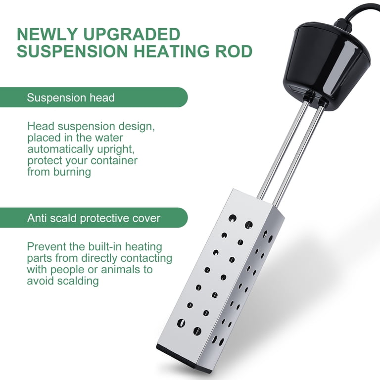 1500W Immersion Water Heater, Electric Fast Heating Rod Bucket Heater with  Timer for Home Travel Winter - Walmart.com