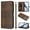 Brown, variant on Wallet Case for Samsung Galaxy S25, Short Strap PU Leather Case, Premium PU Leather Kickstand Magnetic Folio Cover for Galaxy S25 with Card Holder, Support Wireless Charging - Black