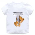 thumbnail image 3 of Bonita camiseta de algodón con estampado de letras y nombre de oso para niños, divertida camiseta informal de verano de manga corta para niños, camisetas para niños, ropa para niñas, 3 of 5
