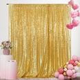 thumbnail image 1 of SquarePie Sequin Backdrop 8FT x 8FT Gold Background Sparkly Curtain for Wedding Party, 1 of 4