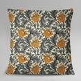 thumbnail image 3 of S4Sassy Rust Orange 2 Pcs Floral Print Home Decor Cotton Poplin Square Cushion Cover-22 x 22 Inches, 3 of 3