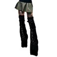 thumbnail image 5 of Douhoow Women Punk Leg Warmer, Black Gothic Metal Buckle Leg Cover Knee Legging Socks, 5 of 9