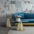 thumbnail image 4 of TOV Furniture Tempo White Marble Side Table with Gold Base, 4 of 4