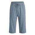 thumbnail image 5 of CHUMUD Men's Cotton Shorts Relaxed Fit Loose Drawstring Elastic Waist Baggy Capris Summer Casual with Pockets Outdoor, 5 of 6