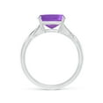thumbnail image 2 of ANGARA Natural Claw-Set Cushion 3.1 ct Amethyst Solitaire Engagement Ring in 14K White Gold for Women (Size-9mm) | February Birthstone, Anniversary, Jewelry Gift for Women | Natural Amethyst Ring, 2 of 9
