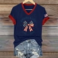 thumbnail image 6 of MEICHEN Women's 250th Anniversary V Neck Graphic Tee Casual Soft Print T Shirt Blouse Short Sleeve Summer Top, 6 of 6