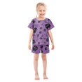 thumbnail image 3 of Skull Head Web Bow Pattern Summer Pajama Set Soft Cotton Short Sleeve Sleepwear 2PCS Pajama Sets Breathable Lounge Set Size 12Y, 3 of 7