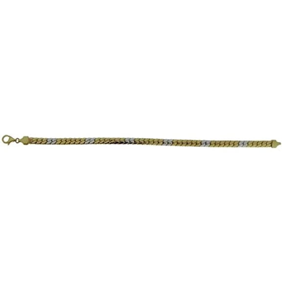 Decadence 14K Yellow & White Gold Hollow Curb Cuban 7.5" Bracelet