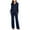 Navy A, variant on AOOCHASLIY Pajamas for Women Single-breasted Pajamas Autumn Winter Long Sleeve Pajama Pants Homewear Set