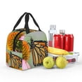 thumbnail image 6 of Horeoi A monarch butterfly Pattern Lunch Bag for Work Picnic Travel Use Thermal Tote with Front Pocket for Women Men Students, 6 of 7