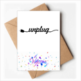 thumbnail image 1 of Unplug Quote Art Deco Fashion Welcome Back Greeting Cards Envelopes Blank, 1 of 3