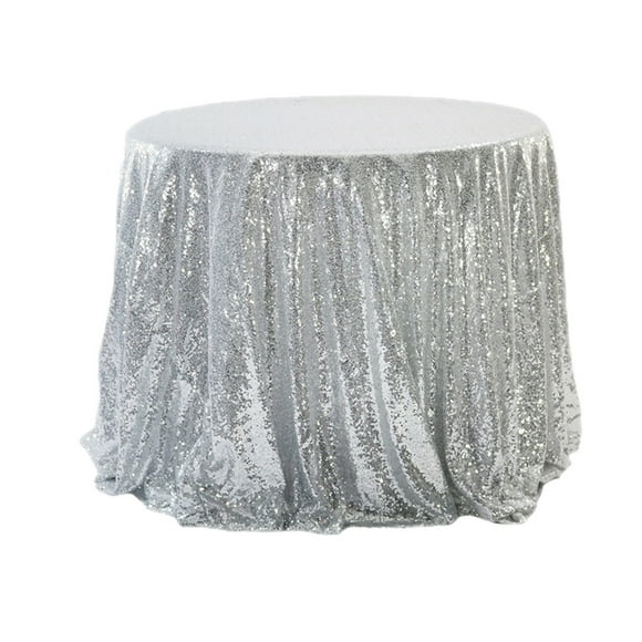 Bwiyojiz Home Decor Round Tablecloth Glitter Wedding for Parties 47x47 Inches in a Variety of Colors, Gifts for Women