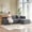 Dark Gray, variant on YWEN 96" Corduroy Deep Seat Chaise Lounge Indoor, Modern Boneless Compressed Floor Sectional Sofa with High Back, Free Combination Modular Cloud Sectional Sofa with Pillows for Living Room