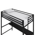 DHP Miles Metal Twin Loft Bed with Desk, Black
