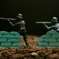 thumbnail image 4 of Shisuyan 10 Pcs Sac de Sable Bunker Modèle Déco Soldat Accessoires de Scène de Combat (Vert), 4 of 8
