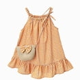 thumbnail image 4 of KPOPLK Baby Girl Clothes Cute Spring Summer Sun Dresses Toddler Casual Beach Boho Floral Dress Girls Summer Outfits(1-2 Years,Orange), 4 of 4