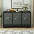 thumbnail image 2 of Curved Design Sideboard Cabinet, Storage Cabinet with Three Doors and Adjustable shelves, Console Table Credenza for Dining Room, Living Room, Entryway, Kitchen, 2 of 10