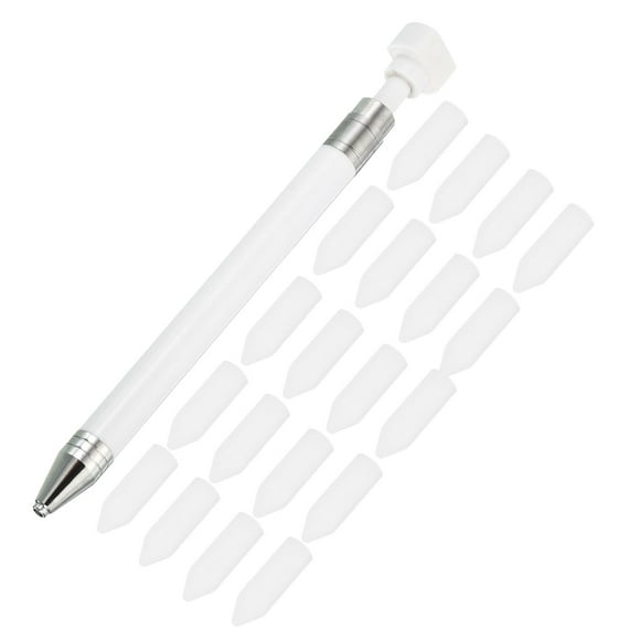 Unique Bargains Diamond Art Pen with Wax, Diamond Art Accessories Refillable Wax Pen with 20Pcs Wax, White
