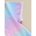 thumbnail image 6 of Bagilaanoe Little Girls Swimsuit Cover Up Toddler Rainbow Print Zipper Hoodie Dress Beach Rash Guards 1T 2T 3T 4T 5T 6T 7T 8T Kids Summer Bathing Suit, 6 of 8