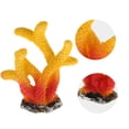 thumbnail image 3 of Decoración de arrecife de coral, mini decoración de coral sintético para decoración de acuario, amarillo rojo, 1.89 x 2.28 pulgadas, 3 of 7