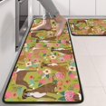 thumbnail image 2 of Kitchen Rugs Sets Of 2,Cute Boxer Dog and Flowers Florals Anti Fatigue Kitchen Mat Rugs Non Slip Washable,Decorative Kitchen Floor Mats for Kitchen,Sink,Laundry,17"x47"+17"x47", 2 of 5