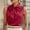 Red, variant on Women's Solid Satin Blouse with Draped Cowl Neckline – Elegant Silky Evening Top