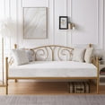 thumbnail image 2 of VECELO Twin Size Metal Daybed with Headboard, Metal Slats Support/Easy Assembly, No Box Spring Needed, Gold, 2 of 7