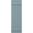 thumbnail image 5 of Ekena Millwork 17 1/2"W x 37"H Americraft Five Board (2 Batten) Exterior Real Wood Joined Board-n-Batten Shutters (Per Pair), Peaceful Blue, 5 of 10