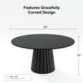 thumbnail image 3 of Dovelina 60 in. Soild Wood Black Dining Table Round Kitchen Table, 3 of 5