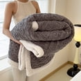 thumbnail image 4 of RKSTN 59x79in Lamb Fleece Throw Blanket Dark Blue, 4 of 6