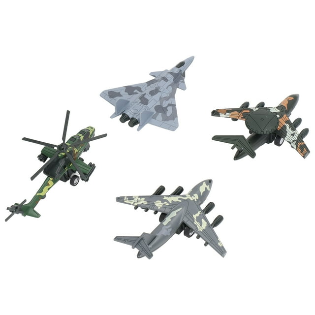 Aircraft Model Toy, 4pcs Decoration Pull Back Airplane Toy For Holiday Party For Children Boys Camouflage