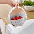 thumbnail image 6 of 2 In 1 Kitchen Colander Set with Bowl Strainer, Plastic Fruit Vegetable Colander Double Layer Washing Basket, BPA Free, Space Saving, for Home Cooking Families Meal Preparation Kitchen, 6 of 9