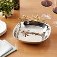 thumbnail image 5 of Leeber 70066 10.5 x 2.75 in. Butterfly Large Square Serving Bowl, Silver & Gold, 5 of 5