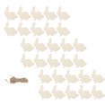 thumbnail image 4 of 30 Pcs Lovely Wooden Art-wares Rabbit Wooden Crafts with Hemp Ropes (Wood Color), 4 of 8
