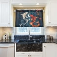 thumbnail image 6 of BZSMCE Set of 2 Pieces Kitchen Window Curtain Fashion Dancing Koi Harmony Printed 27x24in/27x36in, 6 of 9