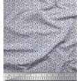 thumbnail image 1 of Soimoi Blue polyester Crepe Fabric Artistic Leaf & Floral Print Fabric by the Yard 42 Inch Wide, 1 of 5