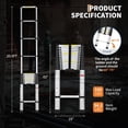 thumbnail image 2 of YUSAZENS Aluminum Telescoping Single Ladder, 20.5ft, No Hook Design, Heavy Duty Retractable Extension Ladder for Outdoor Work, 2 of 8