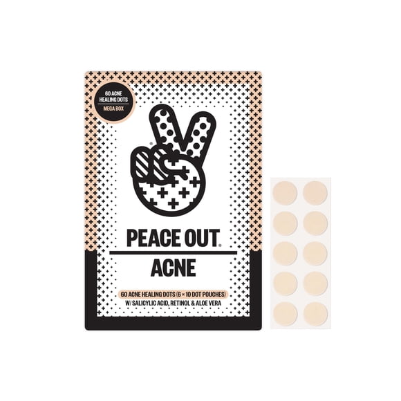 Puntos curativos para el acné PEACE OUT, 60 unidades con ácido salicílico
