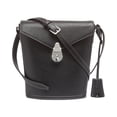thumbnail image 1 of Calvin Klein Lock Leather Bucket Bag, Black, 1 of 4
