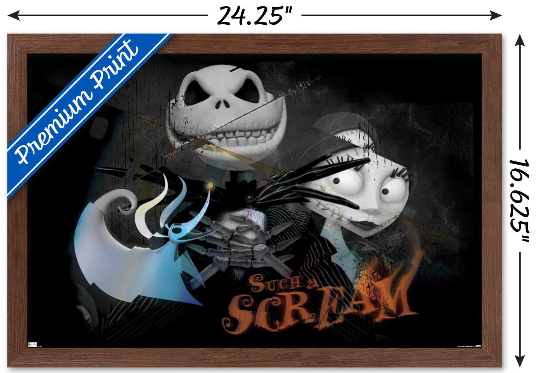 Disney Tim Burton's The Nightmare Before Christmas - Distorted Scream Wall Poster, 14.725" x 22.375" Framed