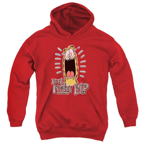 Garfield Friday Youth Pullover Hoodie Sweatshirt Red
