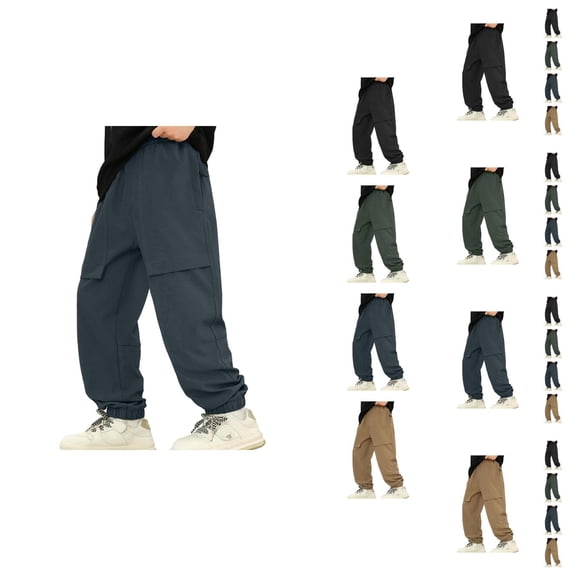 Boys Fashion Boys Pants Outdoor Hiking Winter Lined Cargo Trousers Windproof Youth Kids Thermal Wear