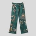 thumbnail image 4 of Luwomo Jeans for Womens Wide Leg Fashion High Waisted 90s Floral Printed Pull On Baggy Long Trousers Denim Pants Dark Green,XL, 4 of 7