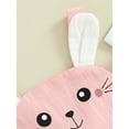 thumbnail image 6 of Suealasg Baby Girls Easter Cami Romper Sleeveless Bunny Print Bandage One Piece Bodysuits with Plush Ball Decor, 6 of 9